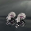 14K GOLD 1.38 CTW NATURAL PADPARADSCHA SAPPHIRE & DIAMOND EARRINGS