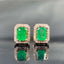 14K GOLD 0.94 CTW NATURAL EMERALD & DIAMOND EARRINGS