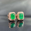 14K GOLD 0.94 CTW NATURAL EMERALD & DIAMOND EARRINGS