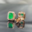14K GOLD 0.94 CTW NATURAL EMERALD & DIAMOND EARRINGS