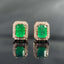 14K GOLD 0.94 CTW NATURAL EMERALD & DIAMOND EARRINGS