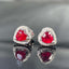 14K GOLD 1.15 CTW NATURAL RUBY & DIAMOND EARRINGS