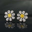 14K GOLD 0.66 CTW NATURAL YELLOW DIAMOND & DIAMOND EARRINGS