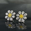 14K GOLD 0.66 CTW NATURAL YELLOW DIAMOND & DIAMOND EARRINGS