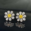 14K GOLD 0.66 CTW NATURAL YELLOW DIAMOND & DIAMOND EARRINGS