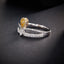 14K GOLD 0.60 CTW NATURAL YELLOW DIAMOND & DIAMOND RING