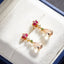 14K GOLD 2.46 CTW NATURAL MORGANITE & DIAMOND EARRINGS