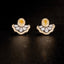 14K GOLD 0.86 CTW NATURAL YELLOW DIAMOND & DIAMOND EARRINGS