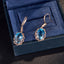 14K GOLD 9.34 CTW NATURAL TOPAZ & DIAMOND EARRINGS