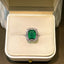 14K GOLD 5.2 CTW VIVID GREEN NATURAL EMERALD & DIAMOND RING