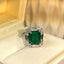14K GOLD 5.2 CTW VIVID GREEN NATURAL EMERALD & DIAMOND RING