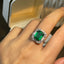 14K GOLD 5.2 CTW VIVID GREEN NATURAL EMERALD & DIAMOND RING