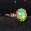 14K ROSE GOLD 2.89 CTW NATURAL OPAL & DIAMOND RING