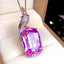 14K GOLD 32.5 CT NATURAL KUNZITE & DIAMOND BROOCH/PENDANT( WITHOUT CHAIN )