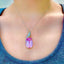14K GOLD 32.5 CT NATURAL KUNZITE & DIAMOND BROOCH/PENDANT( WITHOUT CHAIN )