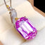 14K GOLD 32.5 CT NATURAL KUNZITE & DIAMOND BROOCH/PENDANT( WITHOUT CHAIN )