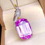 14K GOLD 32.5 CT NATURAL KUNZITE & DIAMOND BROOCH/PENDANT( WITHOUT CHAIN )