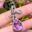 14k Gold 11.2 Ct Natural Kunzite & Diamond Pendant( Without Chain )