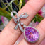 14k Gold 11.2 Ct Natural Kunzite & Diamond Pendant( Without Chain )