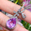 14k Gold 11.2 Ct Natural Kunzite & Diamond Pendant( Without Chain )