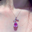 14k Gold 11.2 Ct Natural Kunzite & Diamond Pendant( Without Chain )