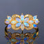 14k Gold 0.56 Ctw Natural Opal & Diamond Ring