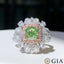 GIA CERTIFIED 14K GOLD 2.94 CTW NATURAL GREEN DIAMOND & DIAMOND RING/PENDANT