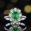 14K GOLD 1.82 CTW VIVID GREEN NATURAL EMERALD & DIAMOND RING