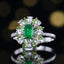 14K GOLD 1.82 CTW VIVID GREEN NATURAL EMERALD & DIAMOND RING