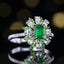 14K GOLD 1.82 CTW VIVID GREEN NATURAL EMERALD & DIAMOND RING