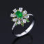 14K GOLD 1.82 CTW VIVID GREEN NATURAL EMERALD & DIAMOND RING