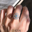 GIA CERTIFIED 14K GOLD 1.12 CTW NATURAL BLUE DIAMOND & DIAMOND RING