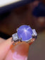 PT900 7.84 CTW UNHEATED STAR SAPPHIRE & DIAMOND RING