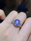 PT900 7.84 CTW UNHEATED STAR SAPPHIRE & DIAMOND RING