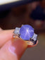 PT900 7.84 CTW UNHEATED STAR SAPPHIRE & DIAMOND RING