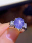 PT900 7.84 CTW UNHEATED STAR SAPPHIRE & DIAMOND RING