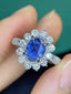 PT900 3.09 CTW UNHEATED SAPPHIRE & DIAMOND RING