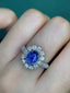 PT900 3.09 CTW UNHEATED SAPPHIRE & DIAMOND RING