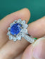 PT900 3.09 CTW UNHEATED SAPPHIRE & DIAMOND RING
