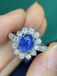 PT900 3.09 CTW UNHEATED SAPPHIRE & DIAMOND RING