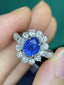 PT900 3.09 CTW UNHEATED SAPPHIRE & DIAMOND RING