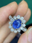 PT900 3.09 CTW UNHEATED SAPPHIRE & DIAMOND RING