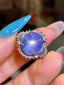 PT900 8.34 CTW UNHEATED STAR SAPPHIRE & DIAMOND RING