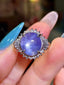 PT900 8.34 CTW UNHEATED STAR SAPPHIRE & DIAMOND RING