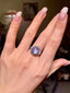 PT900 8.34 CTW UNHEATED STAR SAPPHIRE & DIAMOND RING