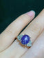 PT900 4.74 CTW UNHEATED STAR SAPPHIRE & DIAMOND RING