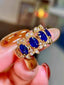 18K GOLD 2.57 CTW HEATED SAPPHIRE & DIAMOND RING