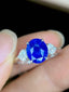 18K GOLD 2.96 CTW UNHEATED SAPPHIRE & DIAMOND RING