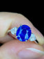 18K GOLD 2.96 CTW UNHEATED SAPPHIRE & DIAMOND RING