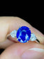 18K GOLD 2.96 CTW UNHEATED SAPPHIRE & DIAMOND RING